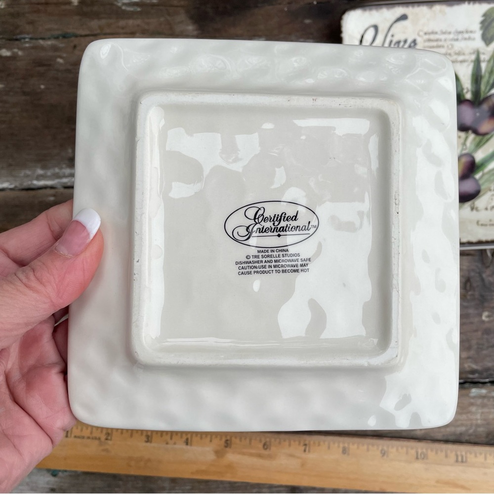 Olive Branch ceramic appetizer plates - Picture 4 of 5
